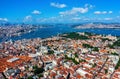 Aerial view of Istanbul city in Turkey. Royalty Free Stock Photo