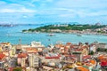 Aerial view of Istanbul, Turkey harbor Royalty Free Stock Photo