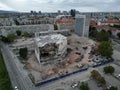 Aerial view of Istropolis ruins in Bratislava, Slovakia