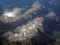 Aerial view of the Italian alps, mountains with snow Royalty Free Stock Photo