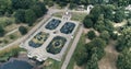 Aerial view of the Italians gardens in Hyde park in London