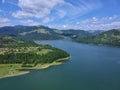 Aerial view of Izvorul Muntelui Bicaz lake Royalty Free Stock Photo