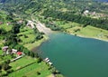 Aerial view of Izvorul Muntelui Bicaz lake Royalty Free Stock Photo