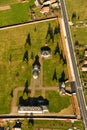 Aerial view of Izvorul Muresului Orthodox Monastery, in Trasylvania