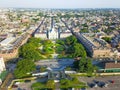 Aerial Jackson Square Saint Louis Cathedral church in New Orleans, Louisiana Royalty Free Stock Photo