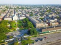 Aerial Jackson Square Saint Louis Cathedral church in New Orleans, Louisiana Royalty Free Stock Photo