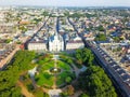 Aerial Jackson Square Saint Louis Cathedral church in New Orleans, Louisiana Royalty Free Stock Photo