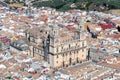 Aerial view of Jaen Cathedral under reconstruction