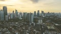 Jakarta city with residential house at sunset time