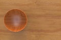3d rendering. aerial view of japanese miso soup wood bowl on copy space wooden table background