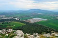 Aerial view of Jezreel Valley seen from Mount of Precipice in Nazareth, Israel Royalty Free Stock Photo