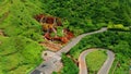 Aerial view of jinguashi and Golden Waterfall ,Taiwan.