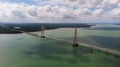 Aerial view of the Johor Bridge,  Malaysia Royalty Free Stock Photo