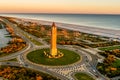 Aerial view of Jones Beach Long Island at sunset. Royalty Free Stock Photo