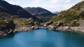 Aerial view of Juclar ponds, in the alpine mountains of Grau Roig, Andorra.