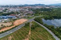 Aerial view junction road in Phuket Thailand