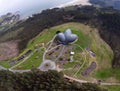 Aerial view of the Jurassic Museum in Colunga, Asturias