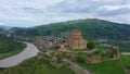 Aerial view. Jvari or Jvari Monastery is a Georgian Orthodox monastery Royalty Free Stock Photo