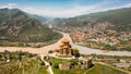 Aerial view of Jvari Monastery Royalty Free Stock Photo