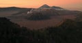 Aerial view 4k by drone of Bromo Mountain from King Kong Hill, Indonesia.