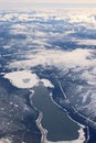 Aerial view of Kachess Lake near Seattle, USA Royalty Free Stock Photo