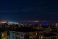 Aerial view of Kadikoy district of Istanbul city at night Royalty Free Stock Photo