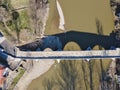 Aerial view of Kadin most - a 15th-century bridge, Bulgaria Royalty Free Stock Photo