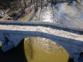 Aerial view of Kadin most - a 15th-century bridge, Bulgaria Royalty Free Stock Photo