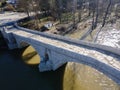 Aerial view of Kadin most - a 15th-century bridge, Bulgaria Royalty Free Stock Photo