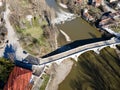 Aerial view of Kadin most - a 15th-century bridge, Bulgaria Royalty Free Stock Photo