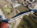 Aerial view of Kadin most - a 15th-century bridge, Bulgaria Royalty Free Stock Photo