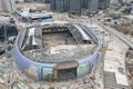 Aerial view of Kai Tak Sports Park under construction - main venue