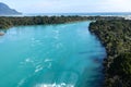 Aerial view of Kaipo River between Lake McKerrow and coast