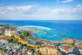 Aerial view with  Kalamies beach, Cyprus Royalty Free Stock Photo