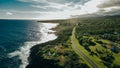 aerial view Kalapana Seaview Estates, big island, hawaii Royalty Free Stock Photo