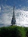 Kamzik TV transmission tower in Bratislava, Slovakia. Scenery, aerial.