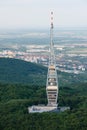 Aerial view of Kamzik TV transmission tower, Bratislava