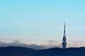 Kamzik TV transmission tower in Bratislava, Slovakia. Scenery, aerial.