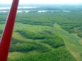 Aerial view of the Kantishna river taken from a tourist plane