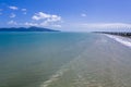 Aerial view of the Kapiti coastline near the towns of Raumati and Paekakariki in New Zealand