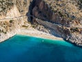 Aerial View of Kaputas Beach Turkish Mediterranean Coast in Antalya Province Kas / Turkey. Royalty Free Stock Photo