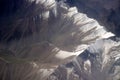 Aerial view of Karakoram mountains of Sinkiang, China Royalty Free Stock Photo