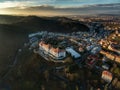 Aerial view of Karlovy Vary city in Czechia Royalty Free Stock Photo