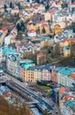 Aerial view of Karlovy Vary, Czech Republic Royalty Free Stock Photo