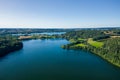 Aerial view of Kashubian Landscape Park. Kaszuby. Poland. Photo made by drone from above. Bird eye view Royalty Free Stock Photo