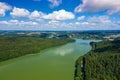 Aerial view of Kashubian Landscape Park. Kaszuby. Poland. Photo made by drone from above. Bird eye view Royalty Free Stock Photo