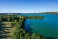 Aerial view of Kashubian Landscape Park. Kaszuby. Poland. Photo made by drone from above. Bird eye view Royalty Free Stock Photo