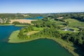 Aerial view of Kashubian Landscape Park. Kaszuby. Poland. Photo made by drone from above. Bird eye view Royalty Free Stock Photo