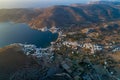 Aerial view of Katapola vilage, Amorgos island, Cyclades