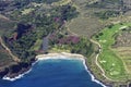 Aerial view of Kauai south coast showing coffee plantations near Poipu Kauai Hawaii USA Royalty Free Stock Photo